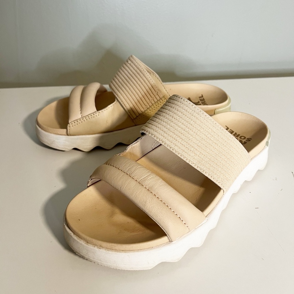 Sorel Viibe Leather Slip On Sandal